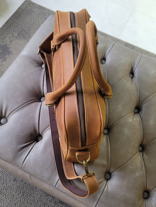 DUBLIN | Brown Leather Messenger Bag