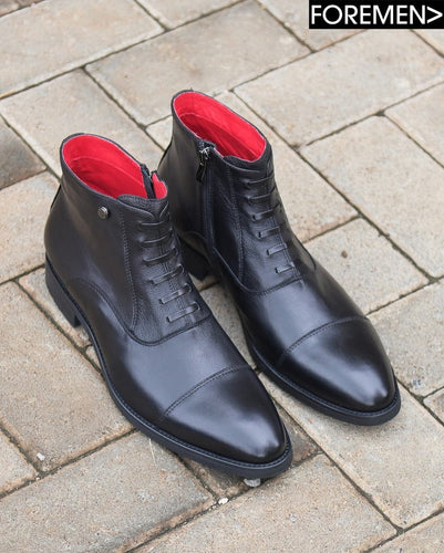 ZEUS | Black Zipper Boots