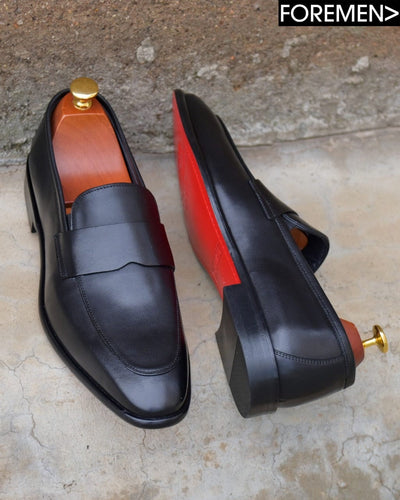 ZURICH | Black Leather Sole Loafers