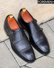 LUCIAN | Black Leather Sole Monkstraps
