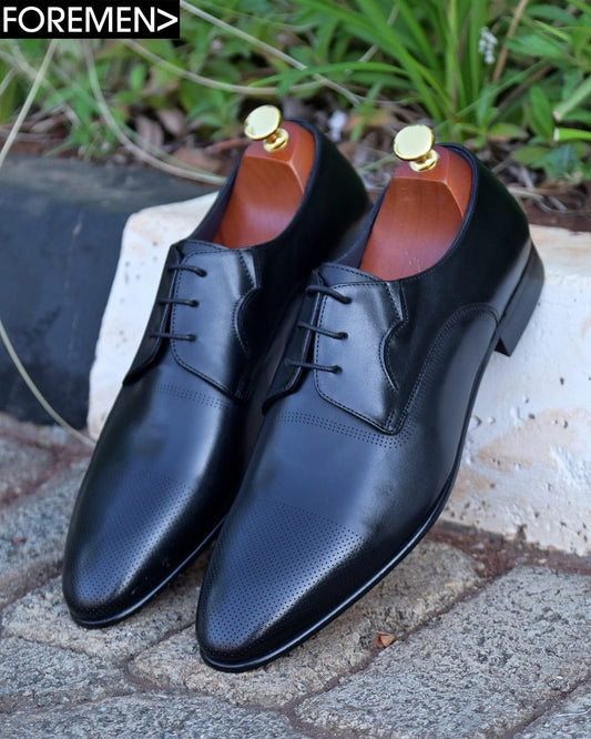 MONARCH | Black Leather Sole Derbies