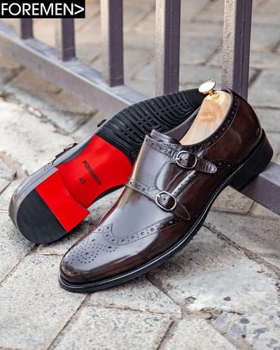 BRIGID | Coffee Brogue Double Monkstrap