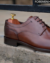 KINGSLEY | Dark Tan Leather Sole Derbies