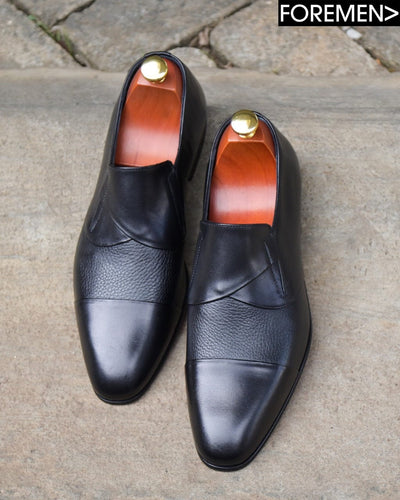 CLYNE | Black Leather Sole Loafers