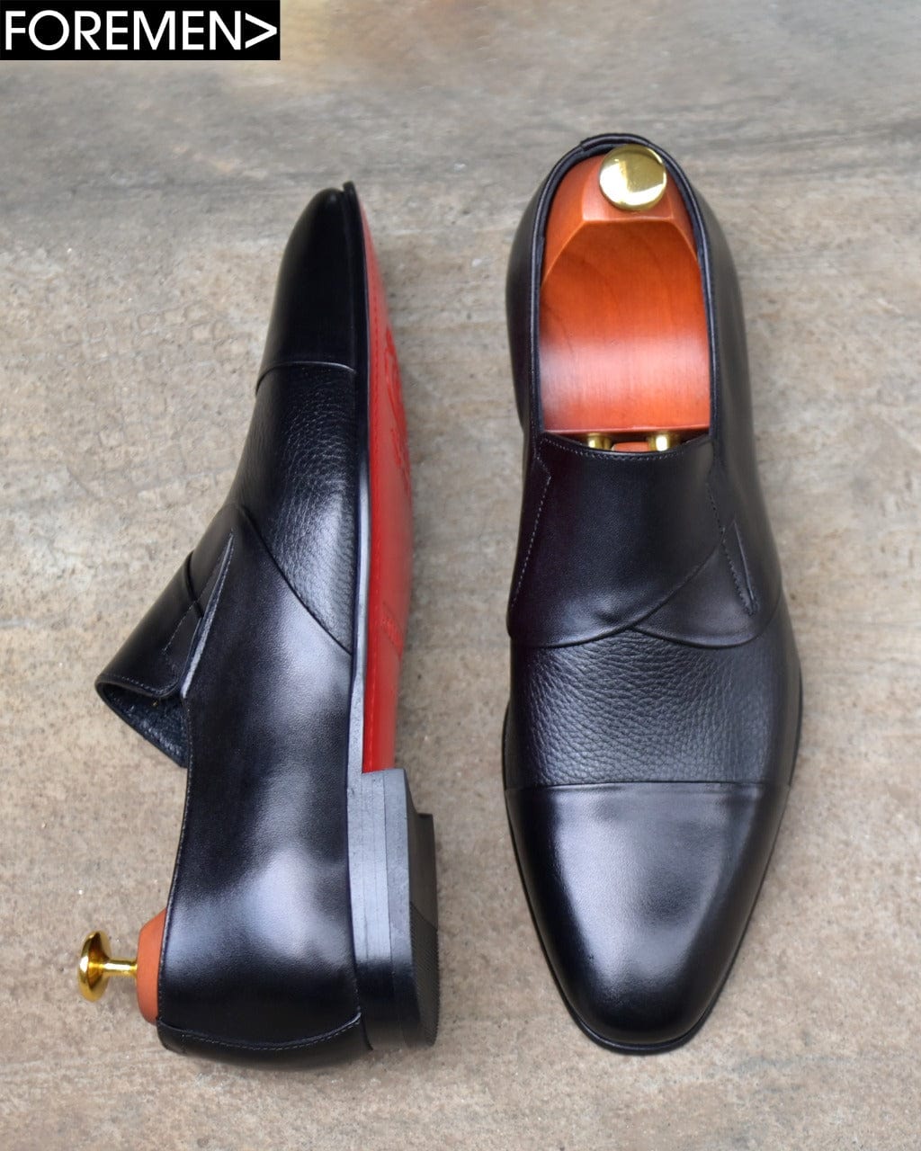 CLYNE | Black Leather Sole Loafers