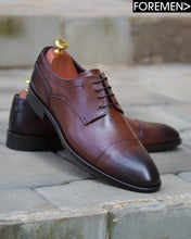 KINGSLEY | Dark Tan Leather Sole Derbies