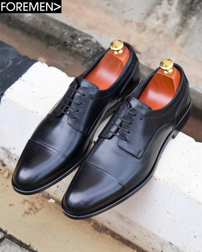 KINGSLEY | Black Leather Sole Derbies