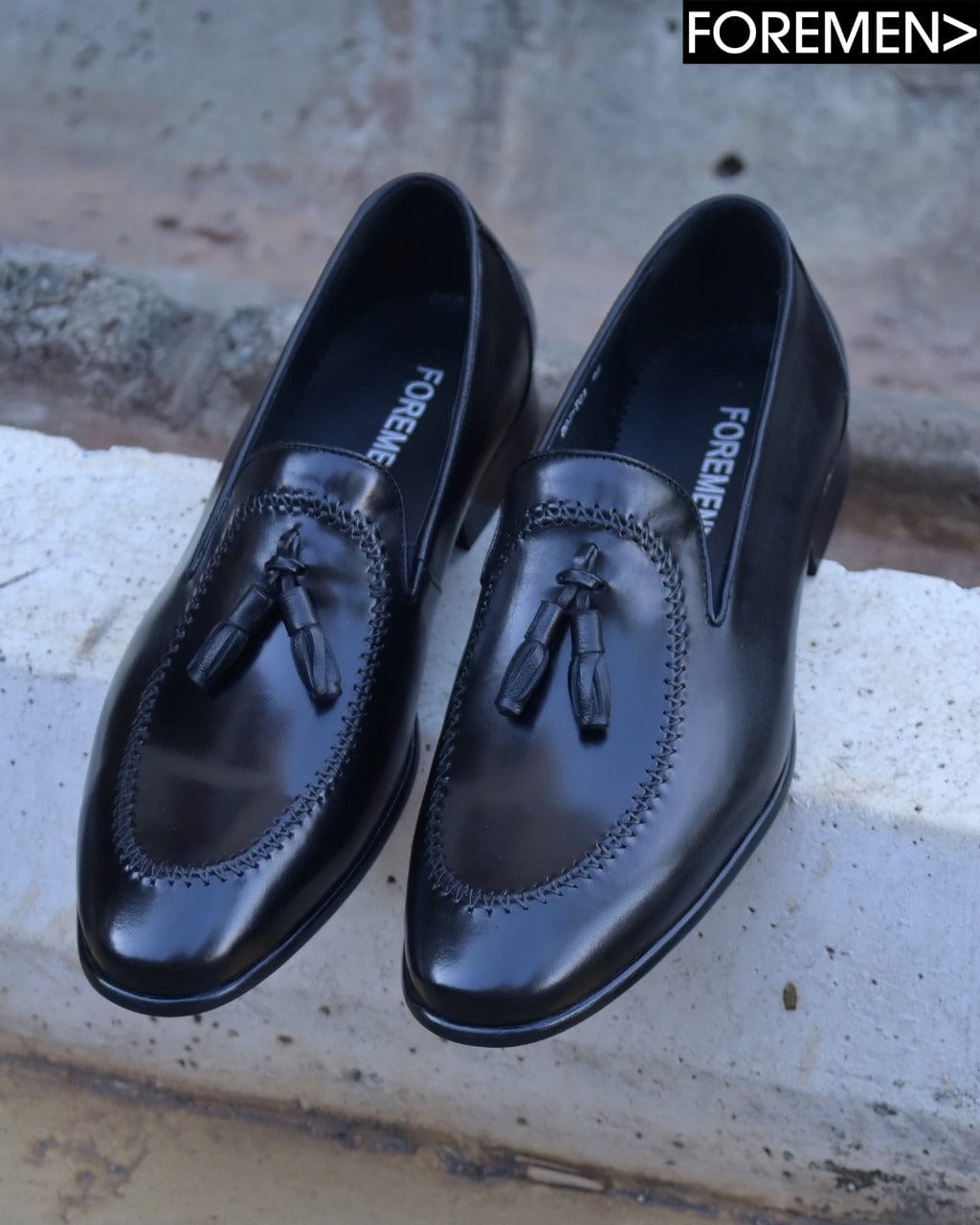 AUSTIN | Black Leather Tassel Loafer