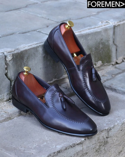 AUSTIN | Coffee Leather Tassel Loafer