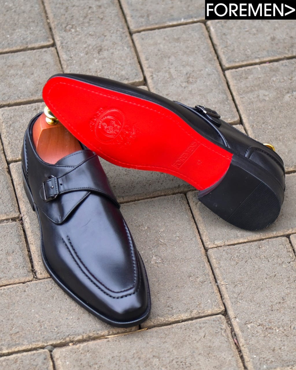 SIENNA | Black Leather Sole Monkstraps