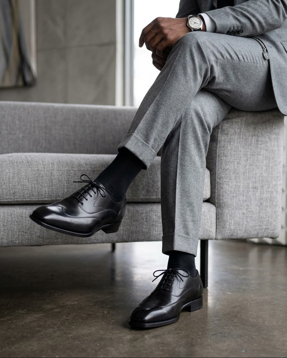 MONTENEGRO | Black Wingtip Oxfords