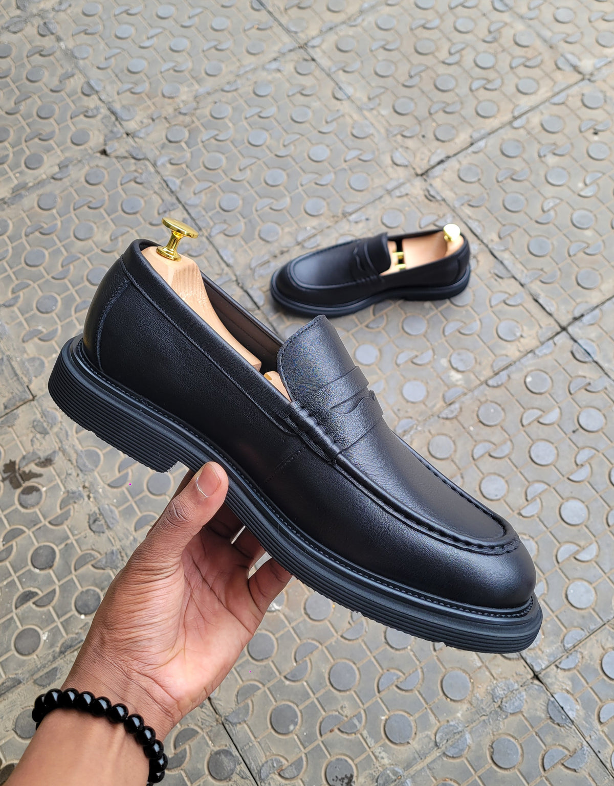 STERLING | Black Chunky Leather Loafers