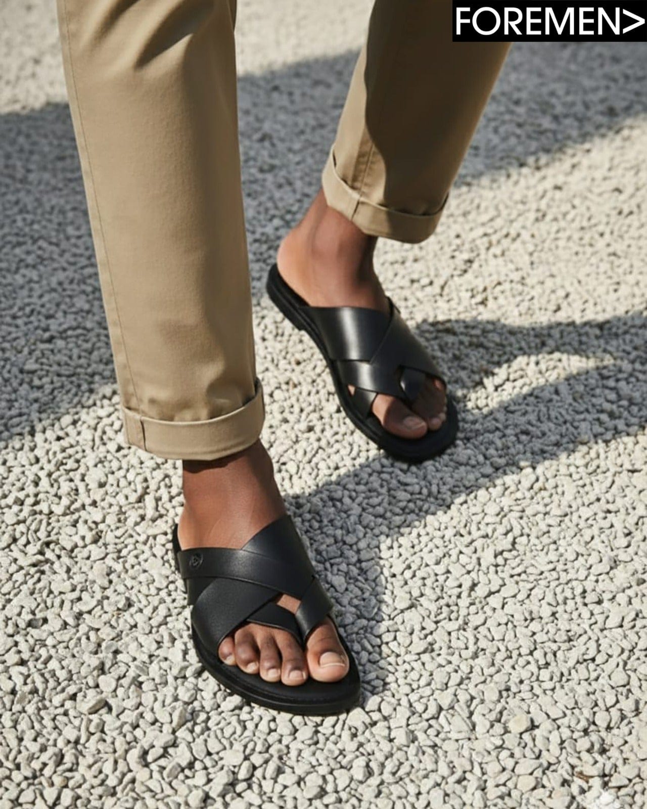 MALIBU| Black Leather Sandals