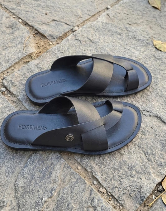 BORA BORA| Black Leather Sandals