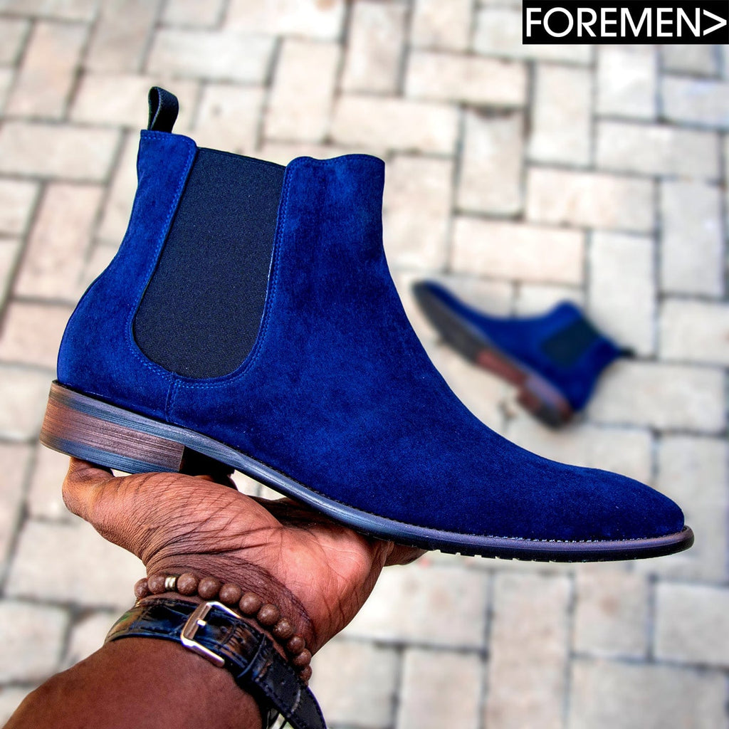 PARIS Blue Suede Chelsea Boot FOREMEN