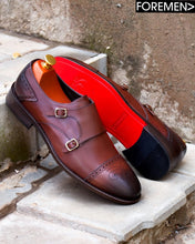LUCIAN | Brown Leather Sole Monkstraps