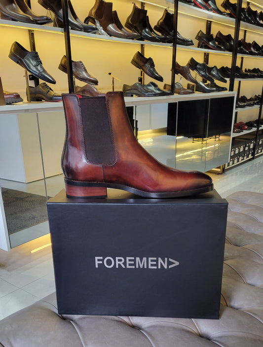 ROMAN | Coffee Cuban Leather Chelsea Boots