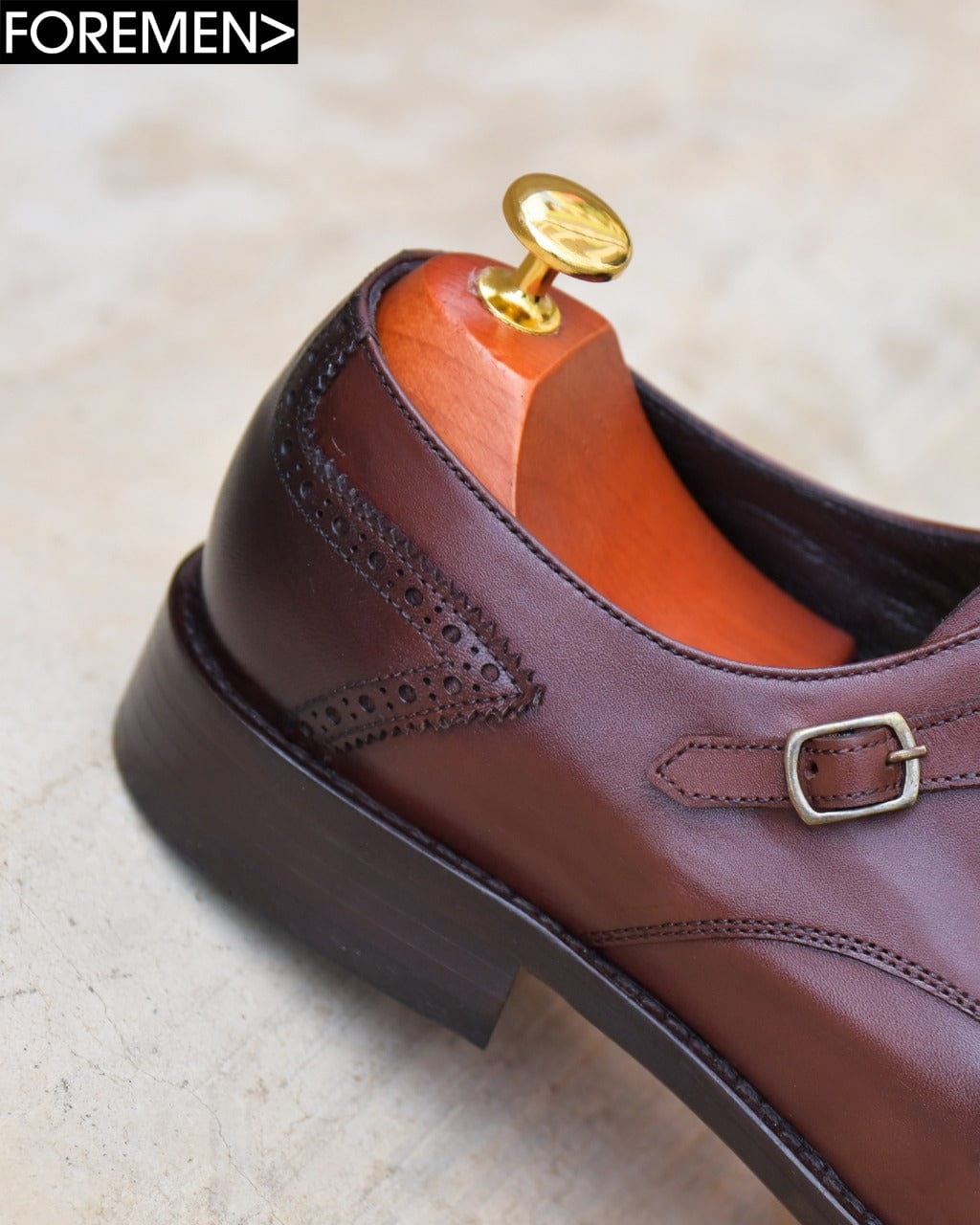 LUCIAN | Brown Leather Sole Monkstraps