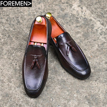 MALDINA | Oak Brown Tassel Leather Loafer