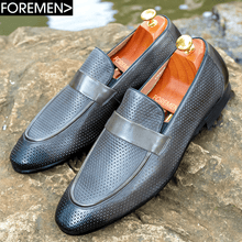 VALKAN | Grey Leather Loafers