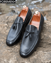 MALDINA | Black Leather Tassel Loafer