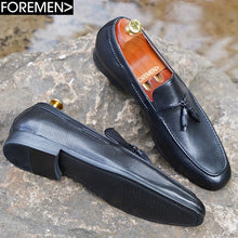 MALDINA | Black Leather Tassel Loafer