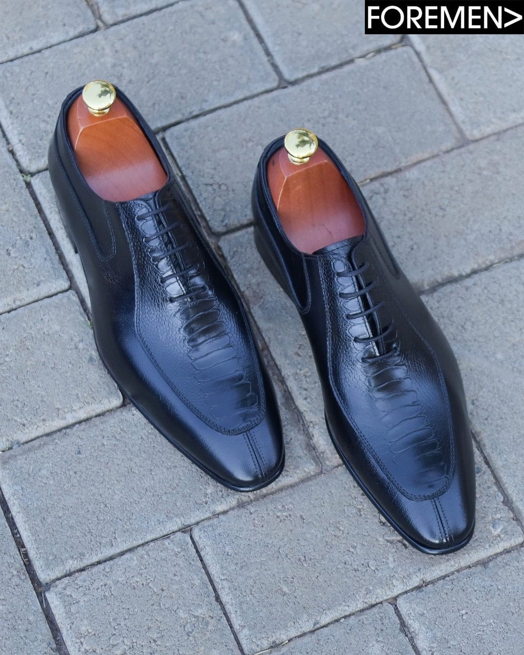 SANTORINI | Black Leather Sole Oxfords
