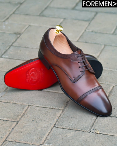 MUNICH | Dark Tan Leather Sole Derbies