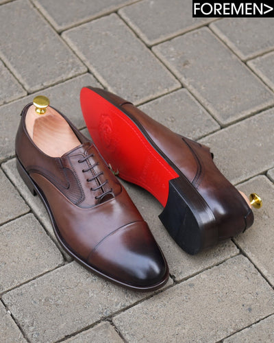 WINDSOR | Dark Tan Leather Sole Oxfords