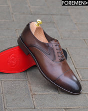 WINDSOR | Dark Tan Leather Sole Oxfords