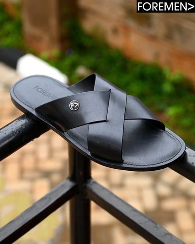 BALI | Black Leather Sandals