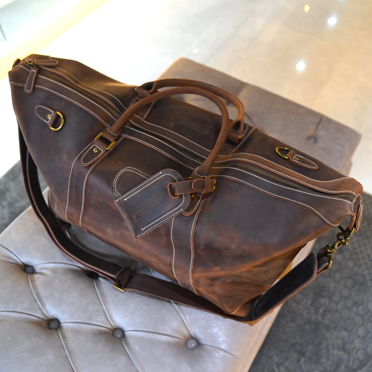 JUMBO | Burgundy Leather Bag