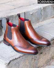 KOBE | Brown Brogue Chelsea Boots