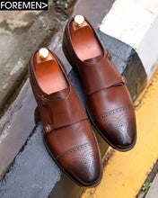 LUCIAN | Brown Leather Sole Monkstraps