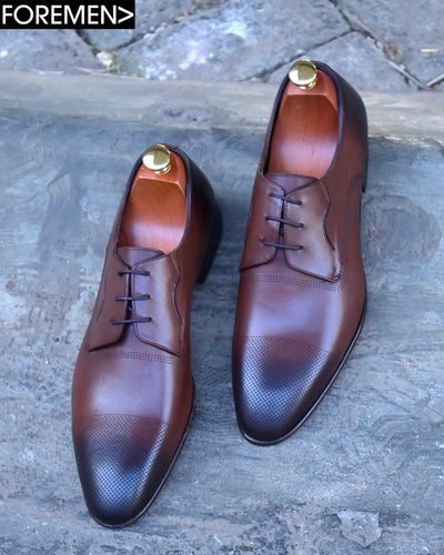 MONARCH | Dark Tan Leather Sole Derbies