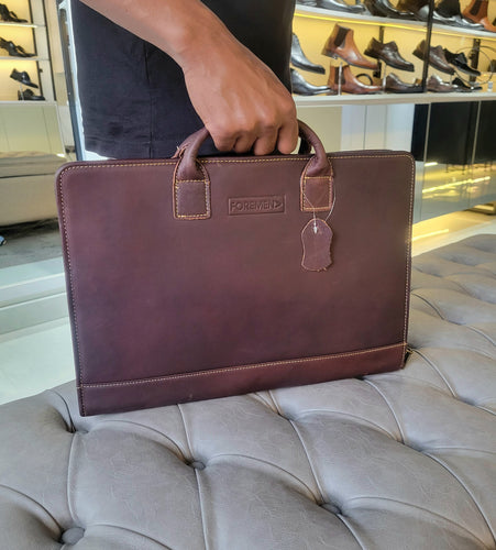 CARLTON | Burgundy Leather Laptop Bag