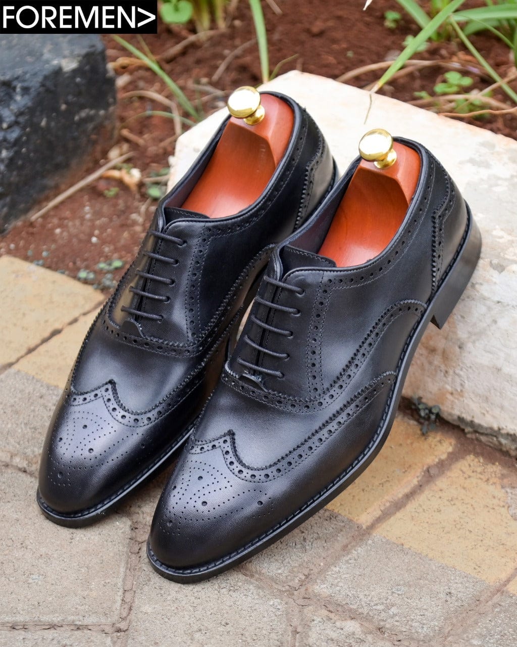 MANSORY | Black Brogue Leather Sole Oxfords