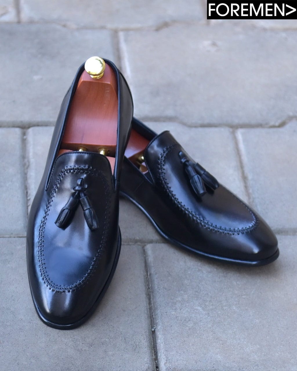 AUSTIN | Black Leather Tassel Loafer