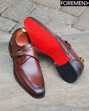 SIENNA | Dark Tan Leather Sole Monkstraps