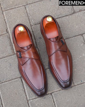 SIENNA | Dark Tan Leather Sole Monkstraps