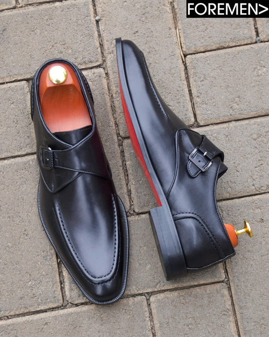 SIENNA | Black Leather Sole Monkstraps