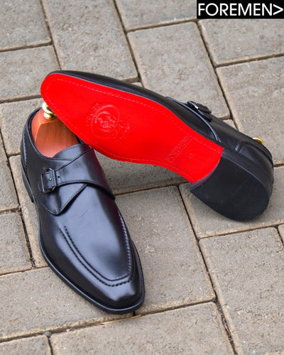 SIENNA | Black Leather Sole Monkstraps