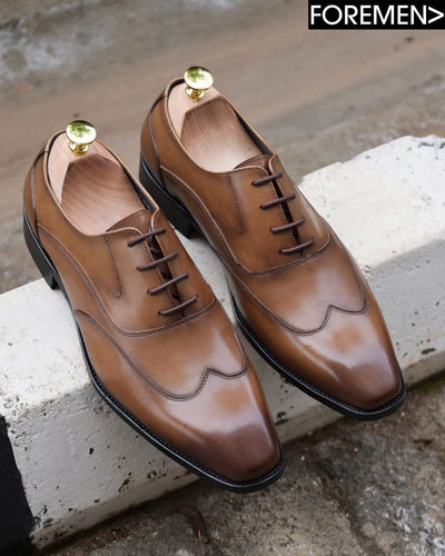 MONTENEGRO | Mid Brown Wingtip Oxfords
