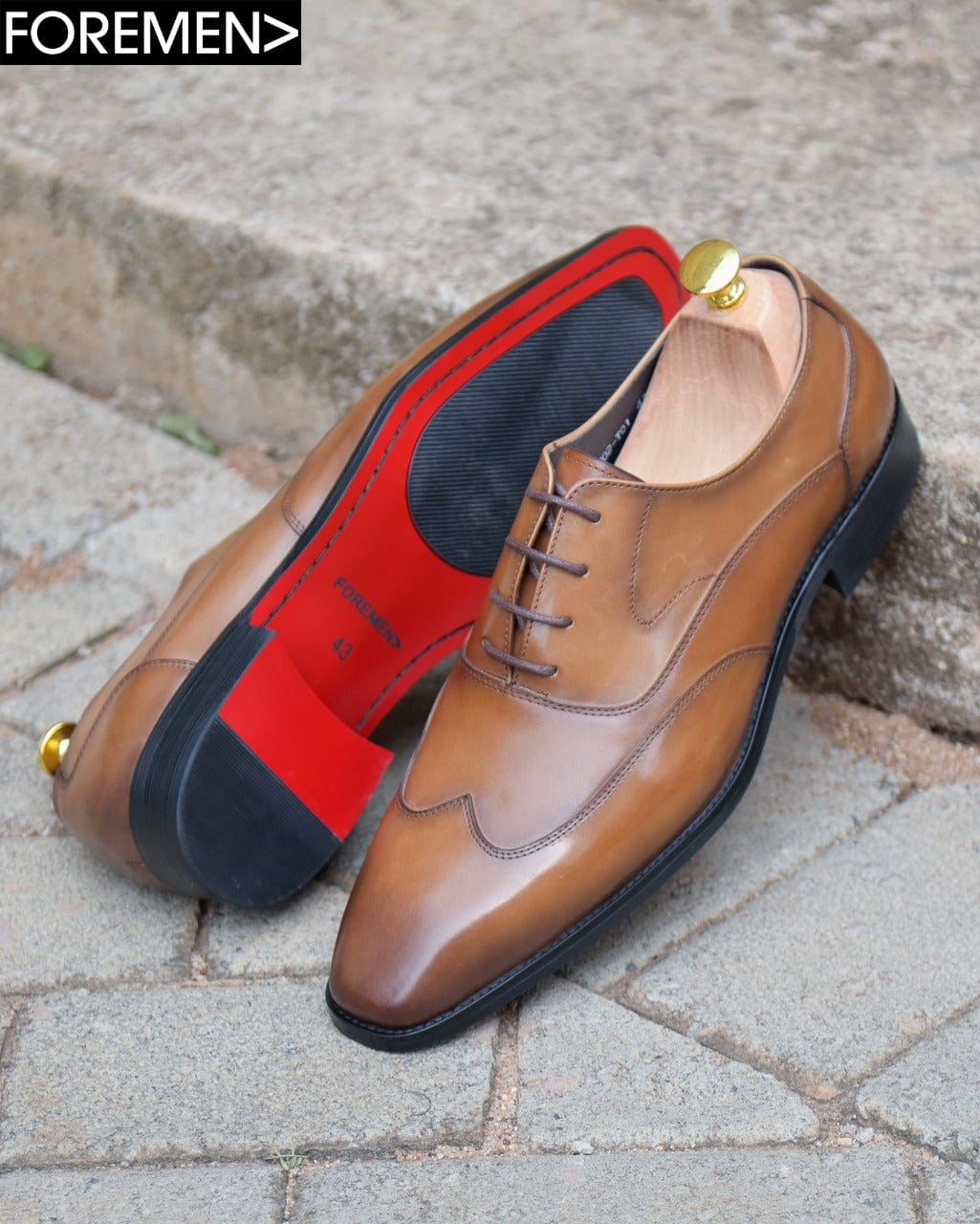 MONTENEGRO | Mid Brown Wingtip Oxfords