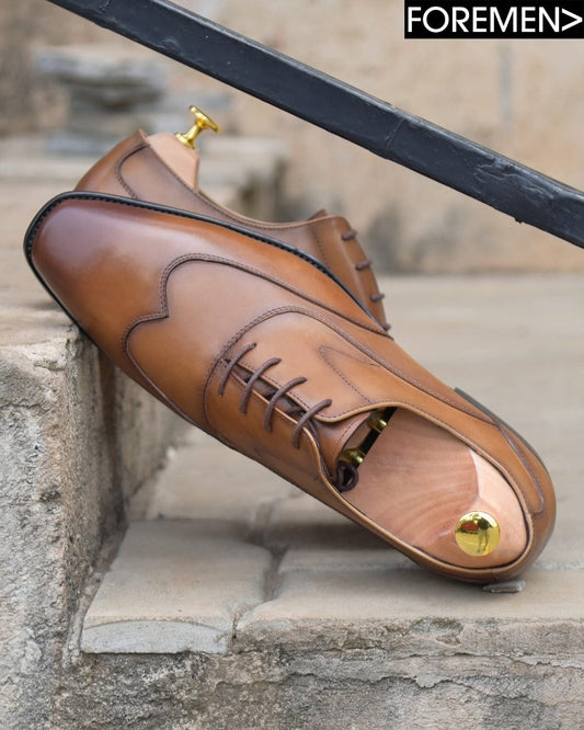 MONTENEGRO | Mid Brown Wingtip Oxfords