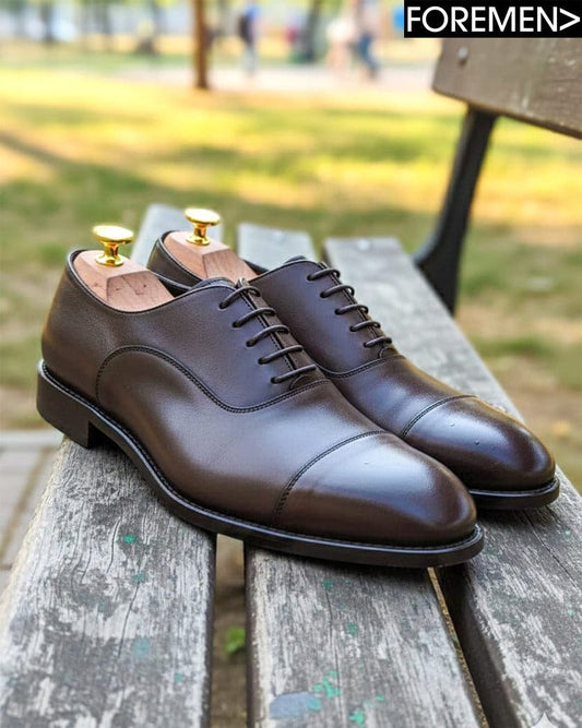 STRATFORD | Coffee Leather Sole Oxfords