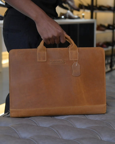 CARLTON | Brown Leather Laptop Bag