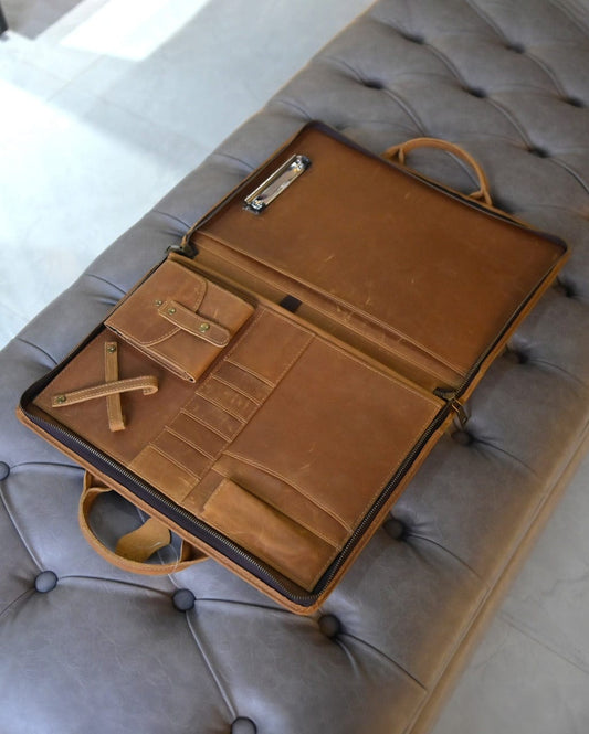 CARLTON | Brown Leather Laptop Bag
