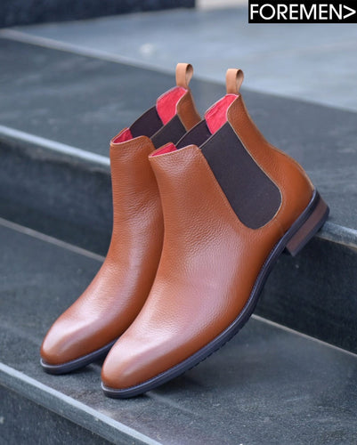 CARDINAL | Tan Leather Chelsea Boots