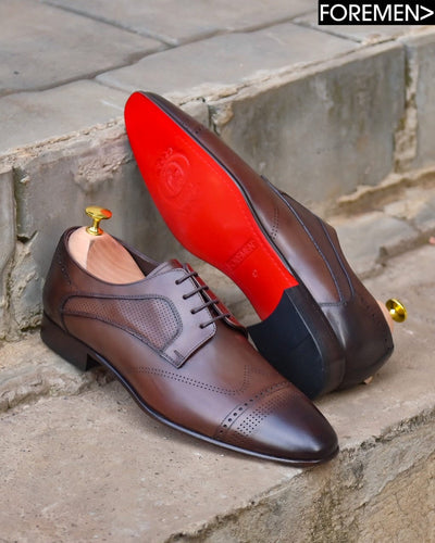 HAMPTON | Dark Tan Leather Sole Derbies